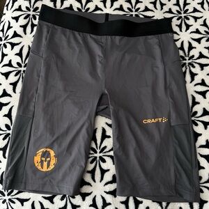 Craft Charcoal Shorts with Black and Orange Accents